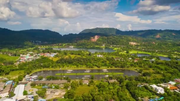 Phuket ilha buddha montanha pôr-do-sol panorama 4k tempo lapso tailandês — Vídeo de Stock