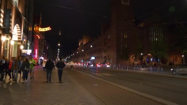 Amsterdam Miasto Pochmurny Dzień Ruchu Ulicznego Panorama Holandia — Wideo stockowe
