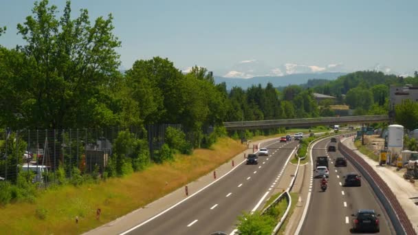 Imágenes Del Panorama Autopista Del Día Zurich Suiza — Vídeos de Stock