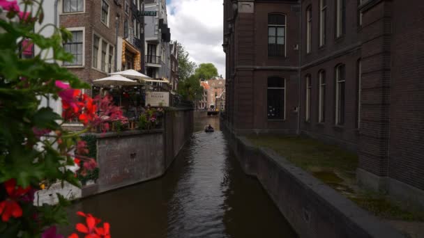 Amsterdam River Channel Centru Letecké Panorama Holland — Stock video