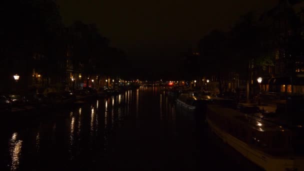 Canal Del Río Amsterdam Panorama Aéreo Céntrico Holanda — Vídeo de stock