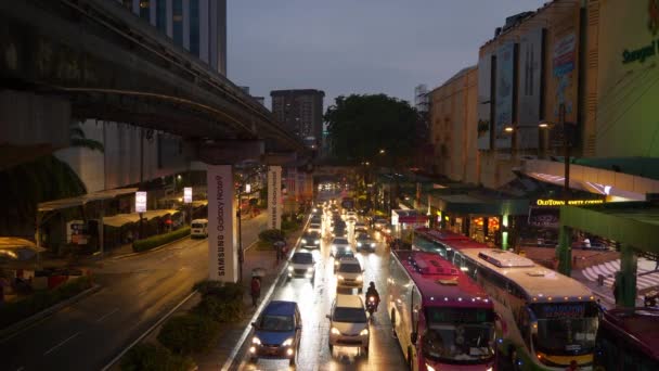 Kuala Lumpur Malajzia Szeptember 2018 Kuala Lumpur Városközpont Forgalom Crossroad — Stock videók