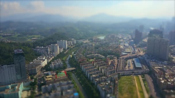 Tiempo Del Día Shen Zhen Paisaje Urbano Panorama Imágenes — Vídeos de Stock