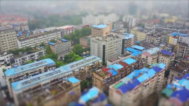 Día Nublado Wuhan Yangtze Paisaje Urbano Ribera Del Río Panorama — Vídeo de stock