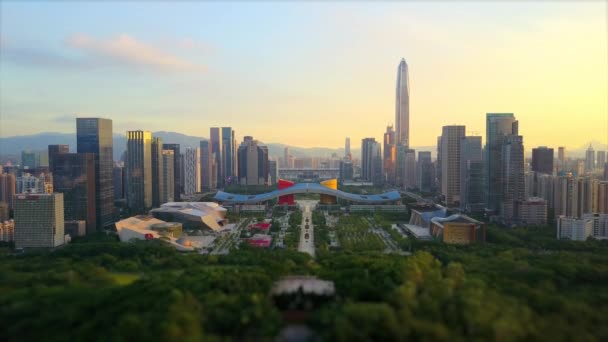 China Día Tiempo Shenzhen Paisaje Urbano Panorama Aéreo — Vídeos de Stock