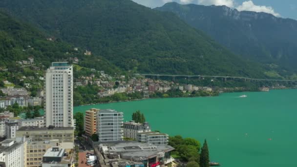 Switzerland Montreux Circa Novembrie 2019 Montreux Lac Lateral Panorama Imagini — Videoclip de stoc