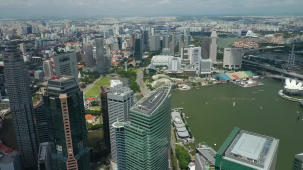 Singapore November 2019 Day Time Panoramic Footage Singapore Downtown Marina — ストック動画