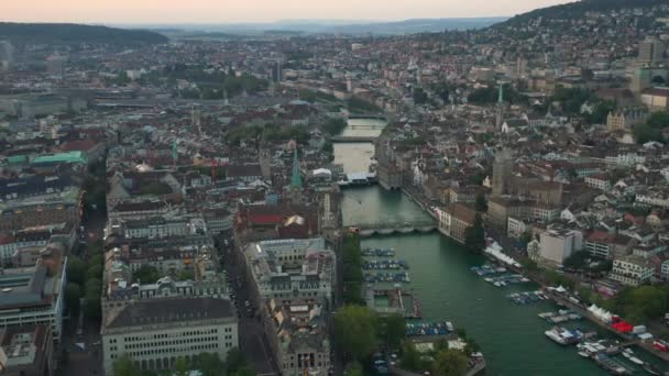 Day Day Footage Zurich Cityscape Panorama Switzerland — 비디오