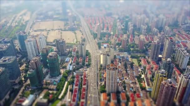 Ημέρα Κίνηση Του Χρόνου Στη Σαγκάη Cityscape Κίνα Εναέρια Πανόραμα — Αρχείο Βίντεο