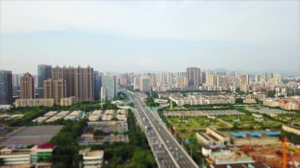 stock video Day time Guangzhou cityscape traffic aerial panorama. 4k footage china