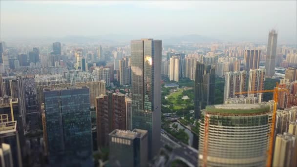 Dia Tempo Guangzhou Paisagem Urbana Industrial Panorama Aéreo Imagens China — Vídeo de Stock