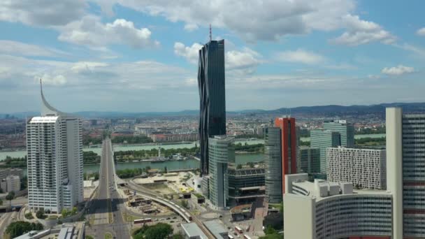 Vídeň Cityscape Den Čas Centrální Ulice Letecké Panorama Rakousko — Stock video