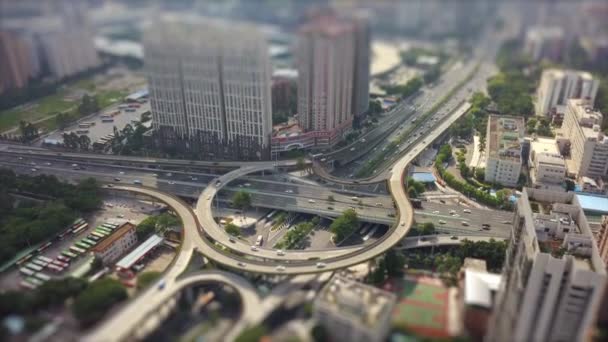 Day Time Guangzhou Cityscape Traffic Aerial Panorama Footage China — ストック動画