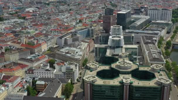Vienna Cityscape Day Time Central Streets Aerial Panorama Áustria — Vídeo de Stock