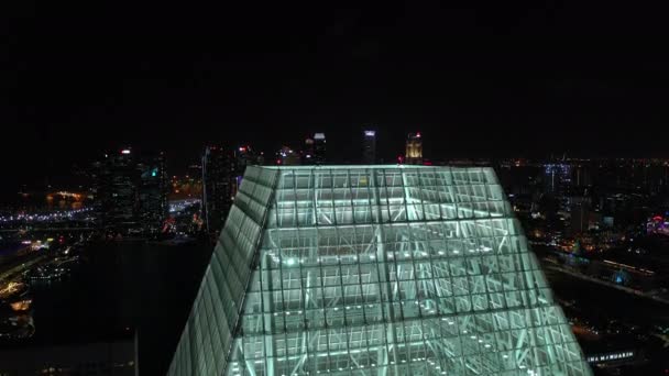 Singapur Aérea Vertical Paisaje Urbano Panorama Material Archivo — Vídeos de Stock