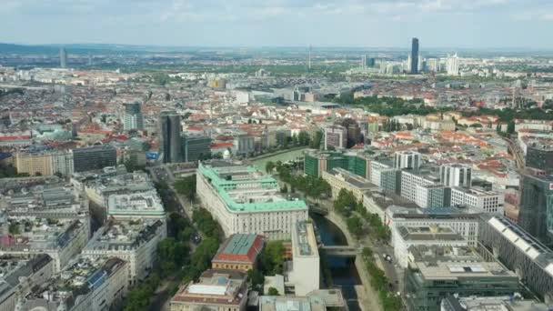 Wenen Stadsgezicht Dag Tijd Centrale Straten Antenne Panorama Oostenrijk — Stockvideo