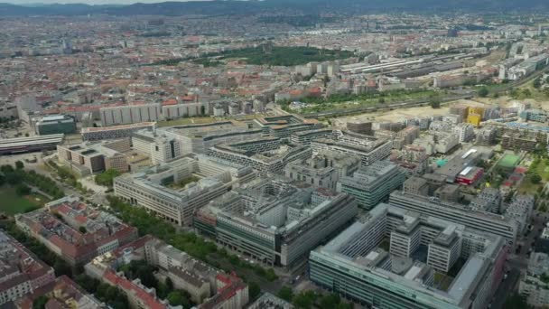 Vienna Cityscape Day Time Central Streets Aerial Panorama Austria — Stock Video