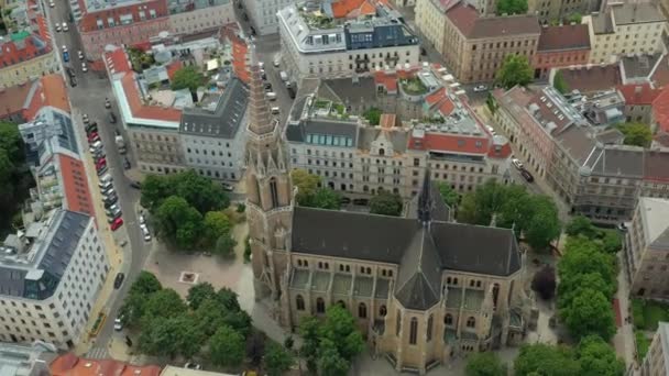 Wien Stadsbild Dag Tid Centrala Gator Antenn Panorama Astrien — Stockvideo