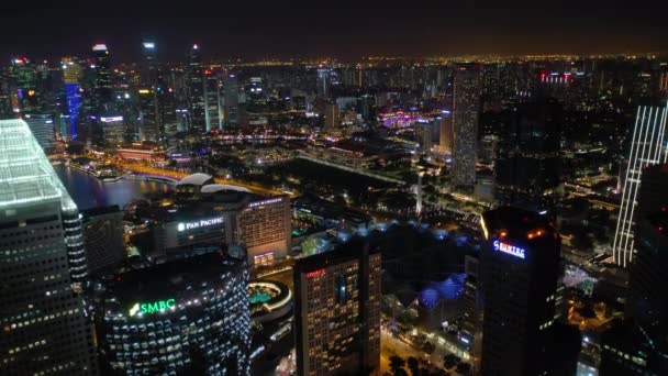 Сінгапур Листопад 2019 Вечірній Панорамний Краєвид Сінгапуру Через Затоку Марина — стокове відео