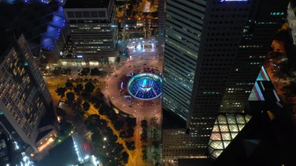 Singapore November 2019 Avond Panoramisch Uitzicht Singapore Centrum Aan Overkant — Stockvideo