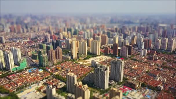 Cidade Xangai Pudong Centro Cidade Tops Bay Panorama Aéreo Imagens — Vídeo de Stock