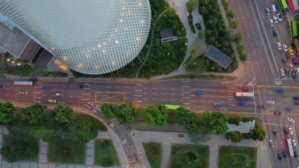 Сінгапур Лютого 2019 Сінгапурська Міська Знаменита Центральна Районна Дорожня Панорама — стокове відео
