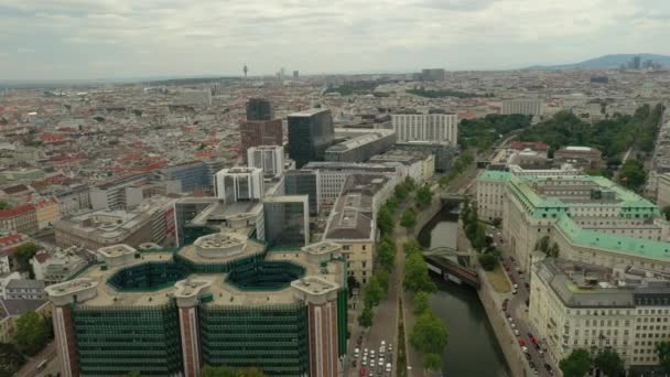 Віденський Цитадель День Центральної Вулиці Повітряна Панорама Austria — стокове відео