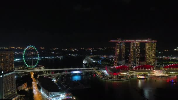 Singapur Lutego 2019 Czas Nocny Singapur Słynna Dzielnica Centralna Ulica — Wideo stockowe