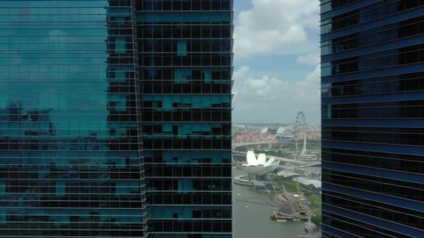 Singapore November 2019 Day Time Panoramic Footage Singapore Downtown Marina — ストック動画