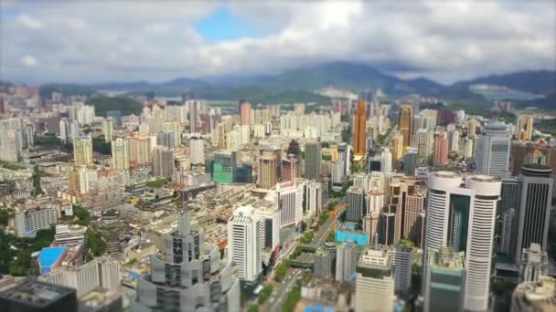 Kina Dag Tid Shenzhen Stadsbild Antenn Panorama — Stockvideo