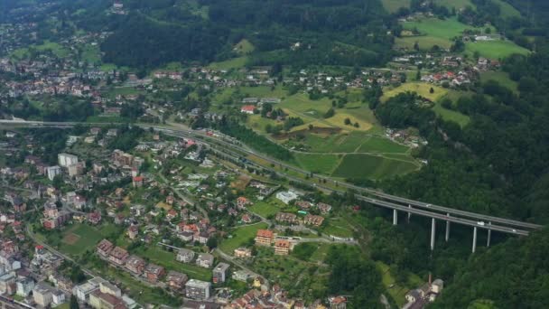 Dia Ensolarado Montreux Lago Lado Panorama Imagens Suíça — Vídeo de Stock