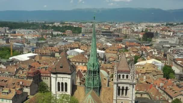 Footage Geneva Cityscape Panorama Ελβετία — Αρχείο Βίντεο