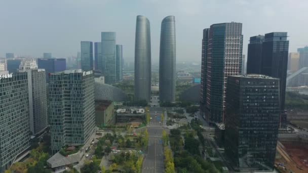 Día Chengdu Ciudad Centro Ciudad Chengdu Panorama Aéreo China — Vídeos de Stock