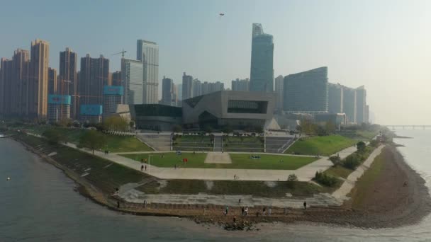 Changsha Ciudad Día Soleado Famoso Centro Cultural Complejo Delta Bahía — Vídeos de Stock
