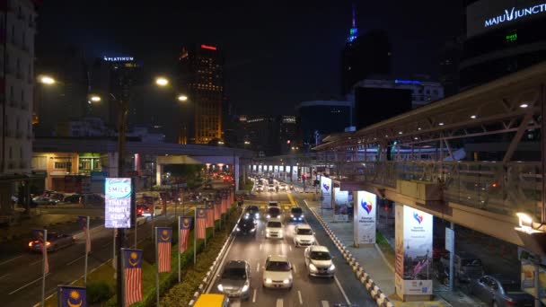Kuala Lumpur Malaysia September 2018 Nattetid Kuala Lumpur City Center — Stockvideo