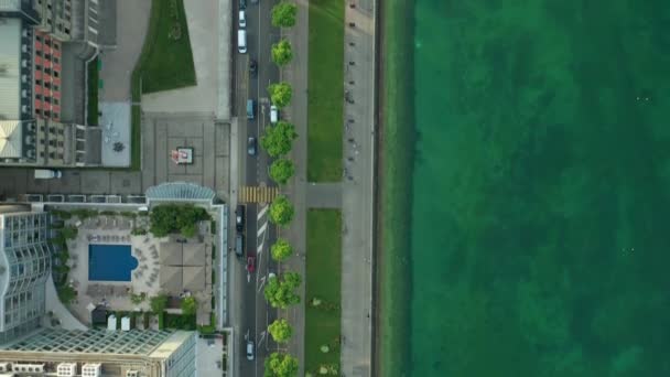Видеозапись Дорожной Панорамы Женевы Швейцария — стоковое видео