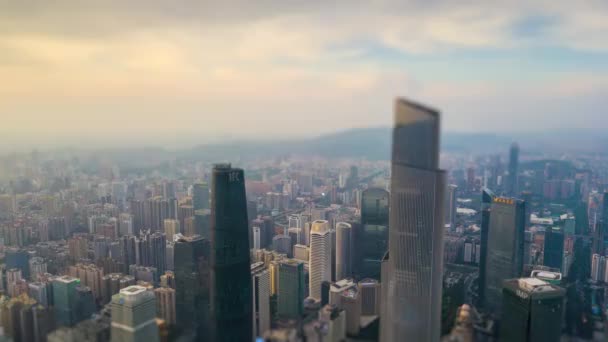 Tag Zeit Guangzhou Stadtbild Luftaufnahme Timelapse Filmmaterial China — Stockvideo
