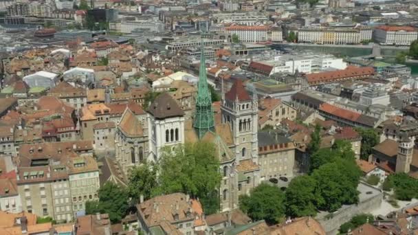 Verfilmung Des Genfer Stadtpanoramas Schweiz — Stockvideo