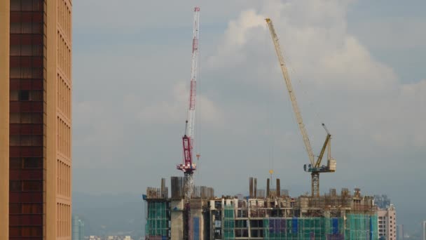 Kuala Lumpur Malaysia Circa 2018 Construction Site Cloudy Sky Background — Video Stock