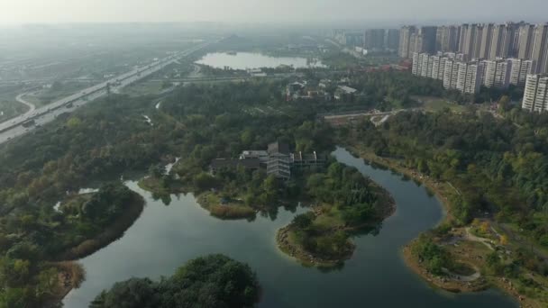 Hora Dia Chengdu Cidade Centro Cidade Panorama Aéreo China — Vídeo de Stock
