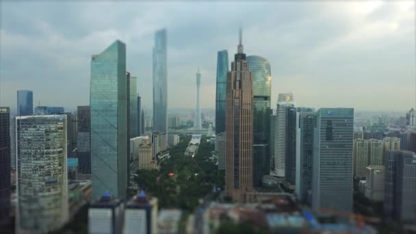 Dagtid Guangzhou Industristadsbild Antenn Panorama Film Porslin — Stockvideo