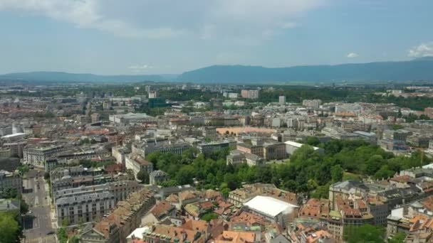 Beelden Van Genève Stadsgezicht Panorama Zwitserland — Stockvideo