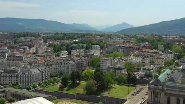 Footage Geneva Cityscape Panorama Ελβετία — Αρχείο Βίντεο