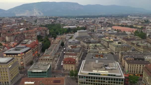 Beelden Van Genève Stadsgezicht Panorama Zwitserland — Stockvideo