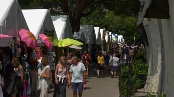 Montreux Suiza Julio 2019 Día Soleado Ciudad Lago Ginebra Famoso — Vídeo de stock