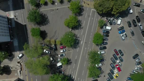 Footage Geneva Cityscape Traffic Panorama Ελβετία — Αρχείο Βίντεο