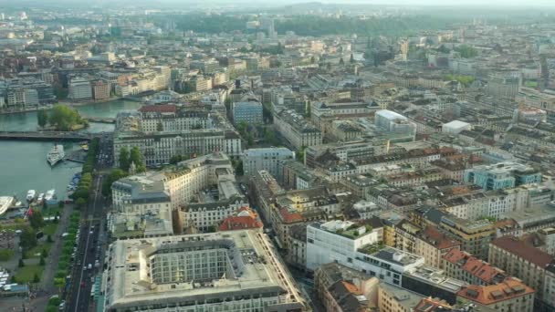 Footage Geneva Cityscape Panorama Ελβετία — Αρχείο Βίντεο