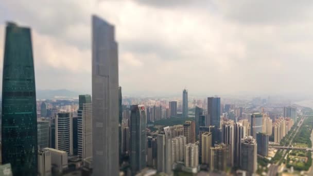 Hora Del Día Guangzhou Paisaje Urbano Panorama Aéreo Timelapse Metraje — Vídeos de Stock