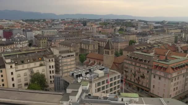 Beelden Van Genève Stadsgezicht Panorama Zwitserland — Stockvideo