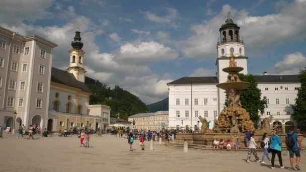 Salzburg Austria Temmuz 2019 Day Time Salzburg Şehir Merkezi Ünlü — Stok video